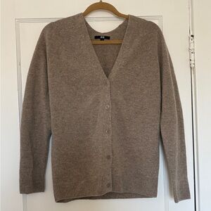 Uniqlo Women's V-Neck Button Cardigan - Taupe Brown